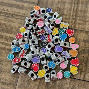 Assorted UV-Plated European Acrylic Beads - Clover - Peace - Ice Cream - Cupcak
